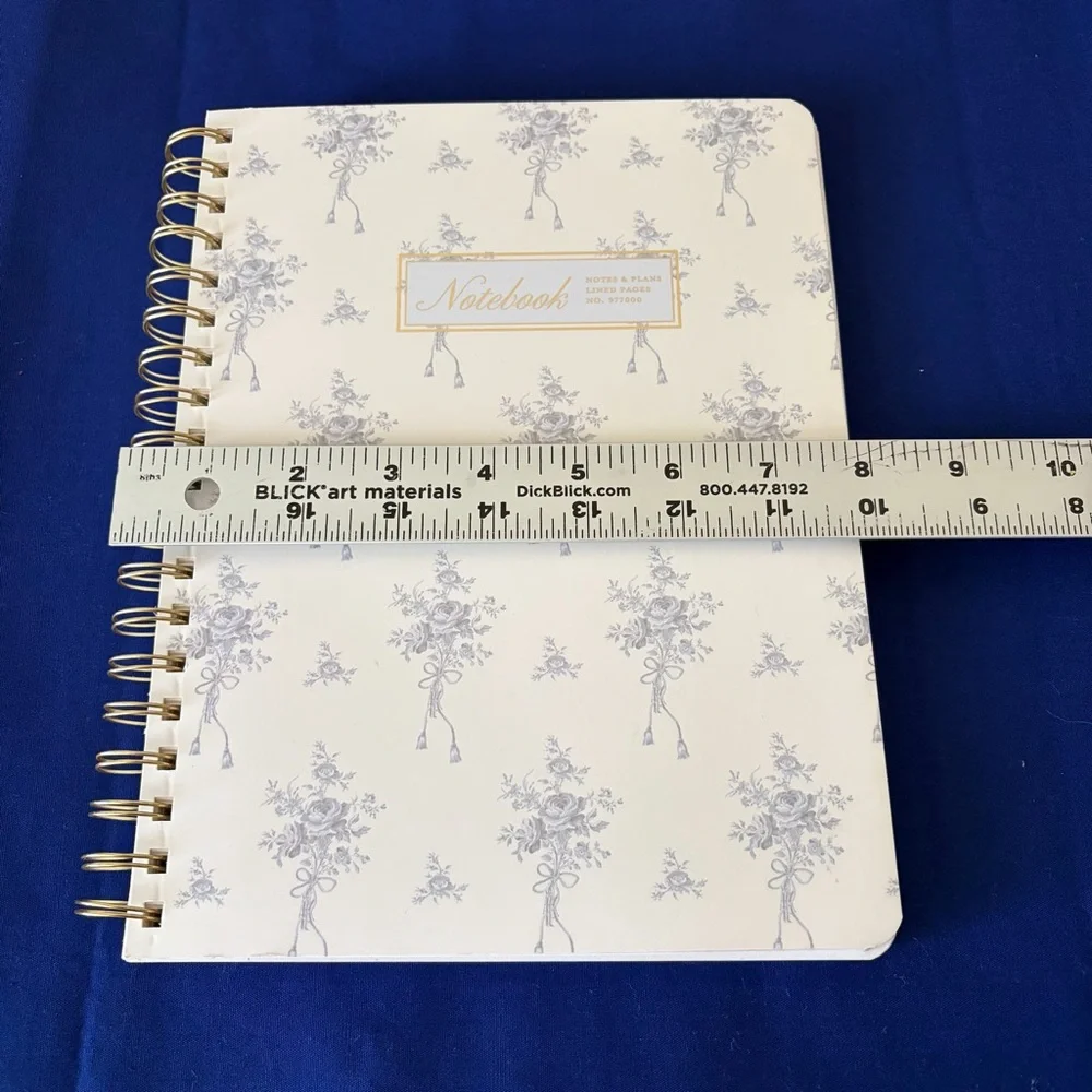 Charming Blue Floral Spiral Notebook